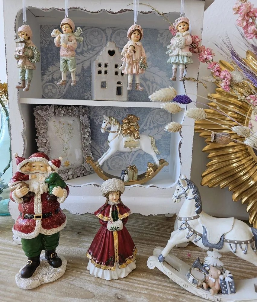 Béžový porcelánový domček svietnik na čajovú sviečku Christmas House S - 7*6*11 cm
