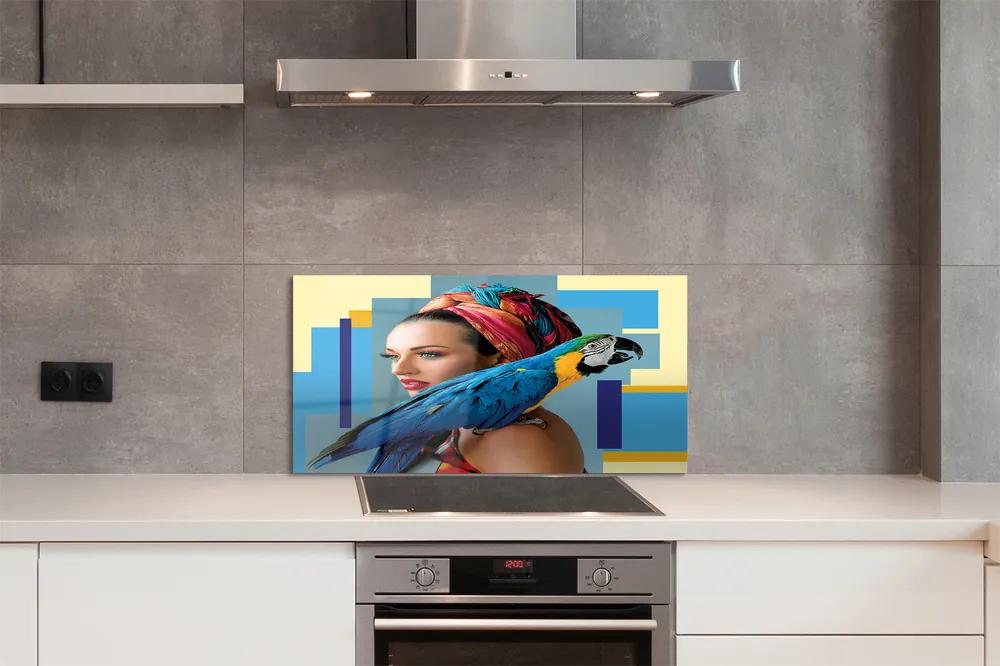 Nástenný panel  Papagáj na ramene 140x70 cm