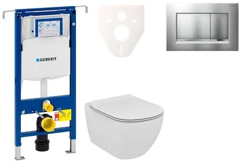 Cenovo zvýhodnený závesný WC set Geberit do ľahkých stien / predstenová montáž + WC Ideal Standard Tesi 111.355.00.5NE7