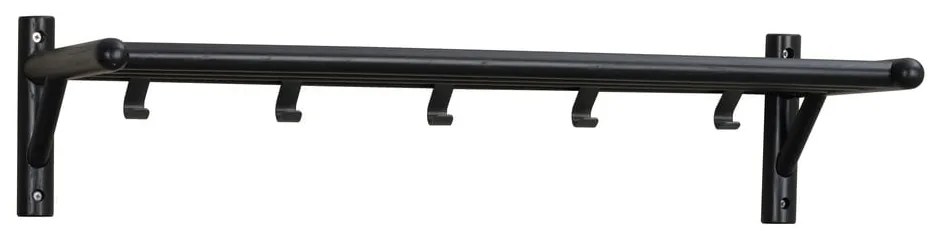 Čierny nástenný vešiak z dubového dreva Milford - Rowico