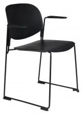 Jídelní židle s područkama STACKS ZUIVER,plast černý White Label Living 1200224