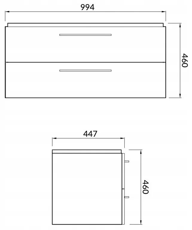 Cersanit - SET B330 LARA MILLE 100cm (SKRINKA + UMÝVADLO), Biela, S801-330-DSM