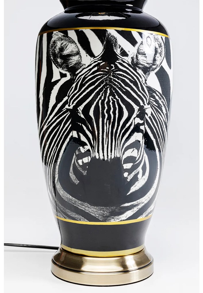 Zebra Face stolová lampa čierna