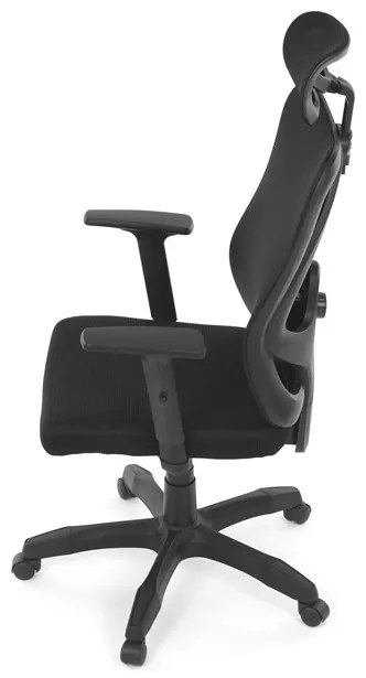 Kancelárska ergonomická stolička MANET — sieťovina / látka, čierna