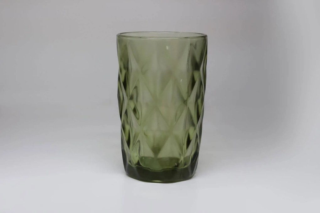 Zelené sklenené poháre vysoké 390ml 6ks