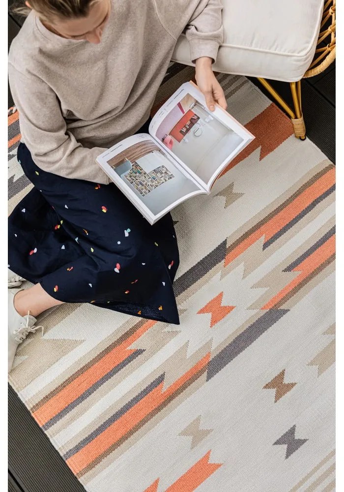 Obojstranný vonkajší koberec z recyklovaného plastu Green Decore Aztec, 90 x 150 cm