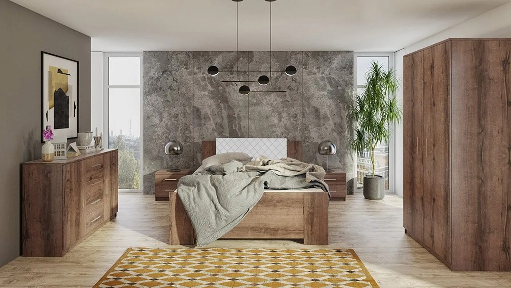 Spálňa Kler XI, Farby: biela / biela + ekokoža Soft Pik 029