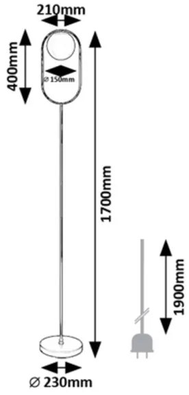 Rabalux 71139 - Stojacia lampa GHITA 1xE27/20W/230V