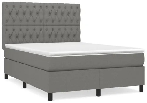 vidaXL Boxspring posteľ s matracom tmavosivá 140x200 cm látka-
