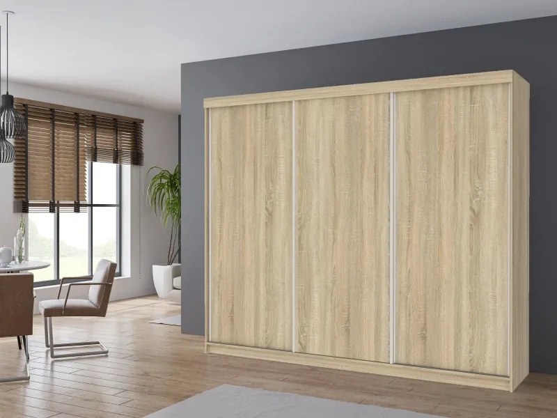 Šatníková skriňa Klasik 250, biela