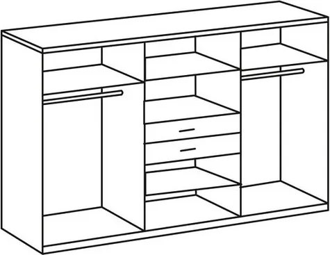 Šatníková skriňa Vanea, 270 cm, biela