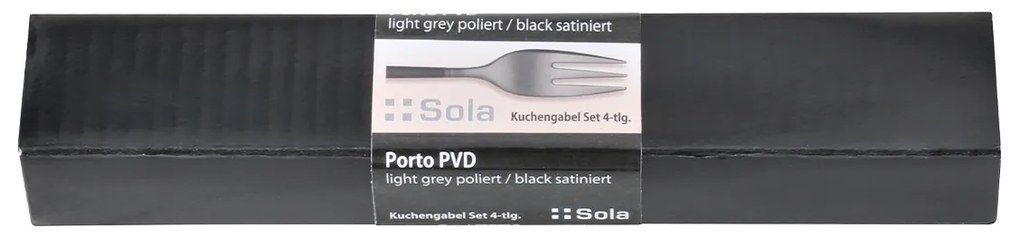 Dezertné vidličky set 4 ks - Porto PVD tmavý titánový / čierny pieskovaný - 110293