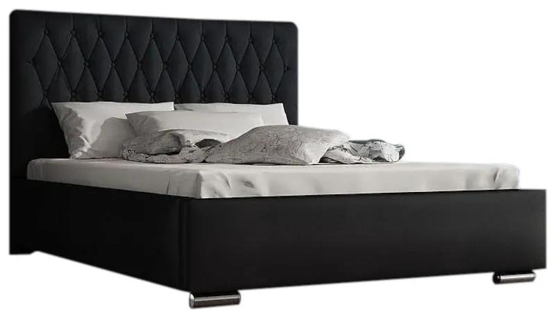 Čalúnená posteľ SIENA + rošt, Siena01 s gombíkom/Dolaro08, 140x200
