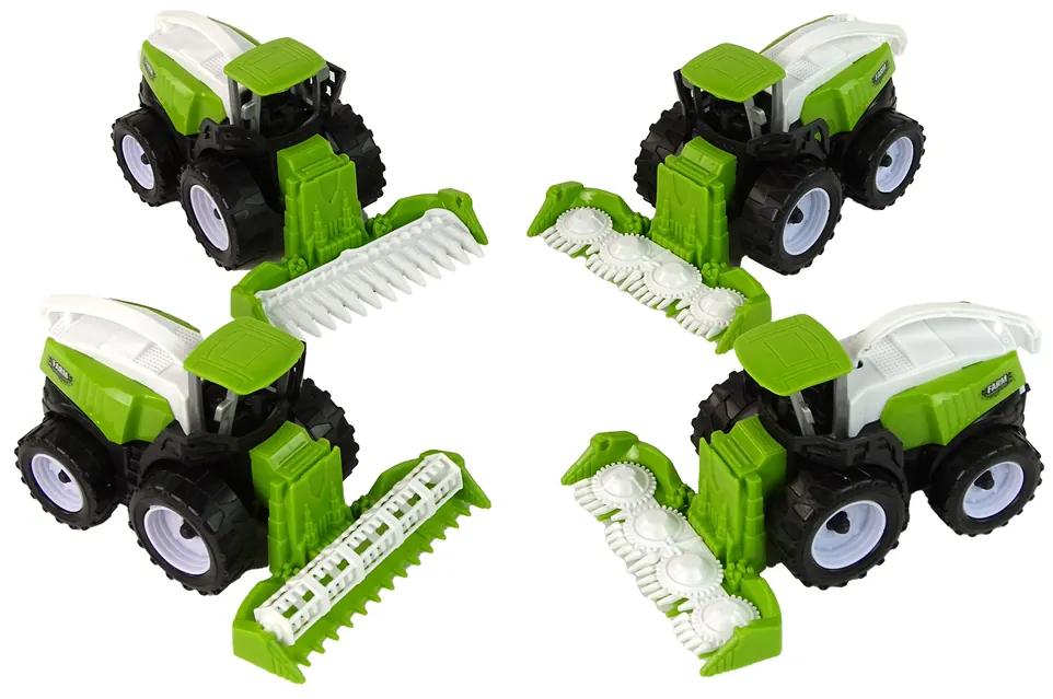 Lean Toys Súprava zelených kombajnov – 4ks.