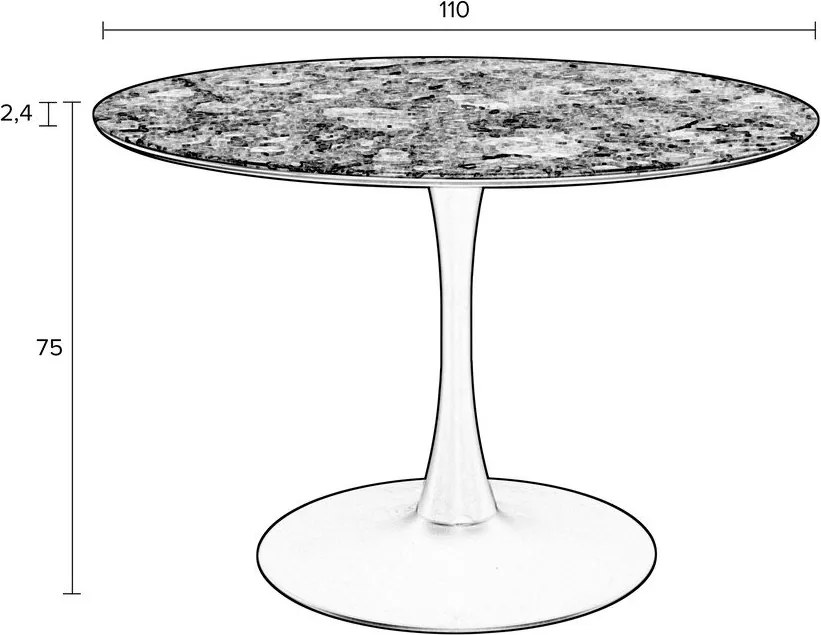 Okrúhly jedálenský stôl s doskou v dekore mramoru ø 110 cm Maru – White Label