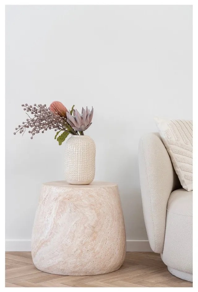 Kamenný okrúhly odkladací stolík ø 47,5 cm Bonn – House Nordic