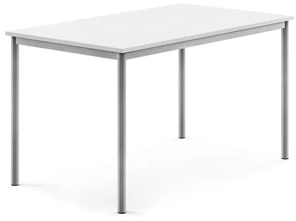 Stôl BORÅS, 1400x800x760 mm, laminát - biela, strieborná