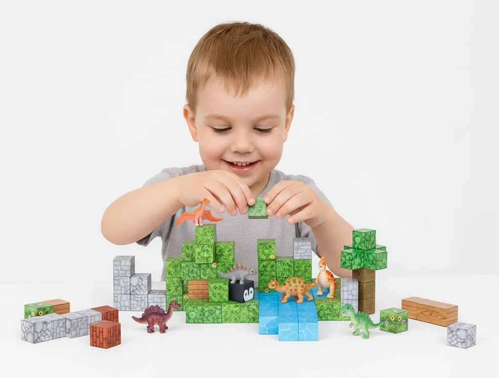 Magnetická stavebnice 142 ks DINO WORLD vícebarevná