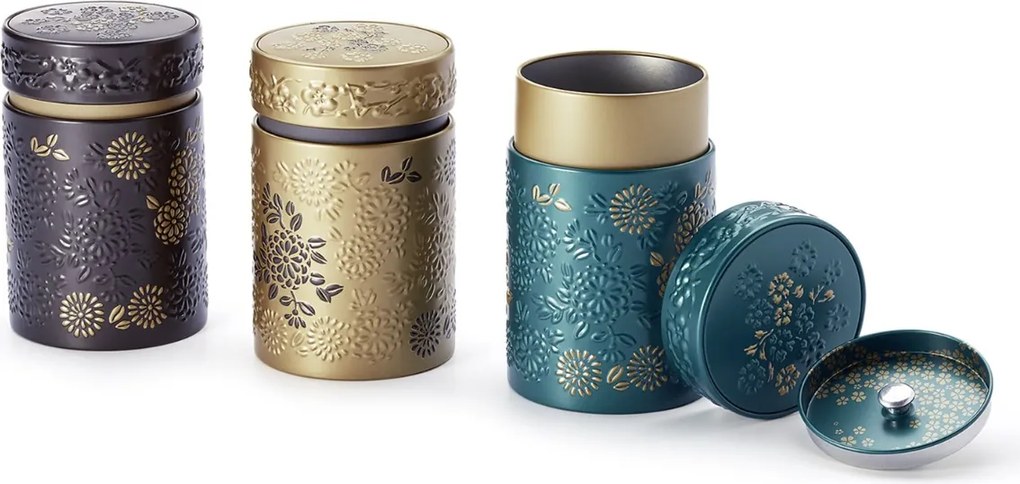 Plechová dóza na čaj Yumiko – 150 g, dvojitý uzáver