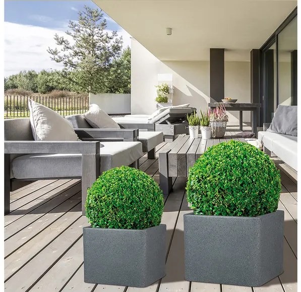 Scheurich Kvetináč Cube (žula/čierna, Ø 40 cm) (100349931)