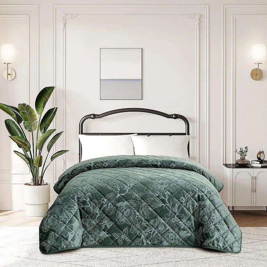 Prikrývka na posteľ Elena RQ-102 170x220 cm zelená