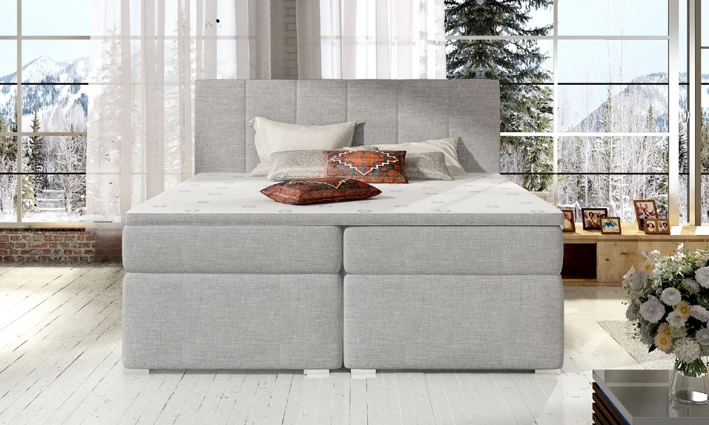 Moderná kontinentálna posteľ MAXIMO 180 x 200 Varianta: Sawana 21 - Sivý