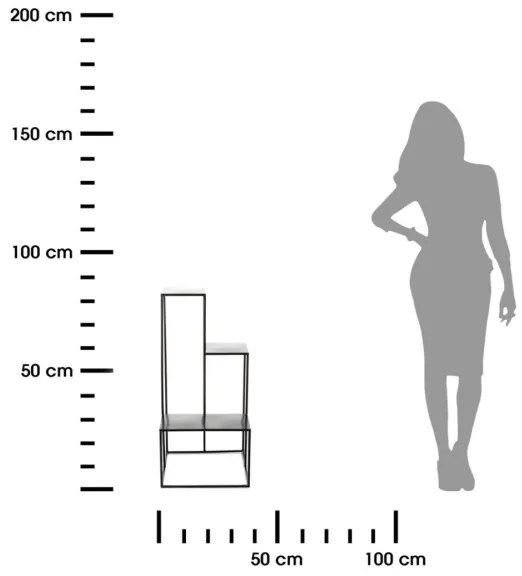 Stojan na kvety KASKADA 85x40 cm čierna