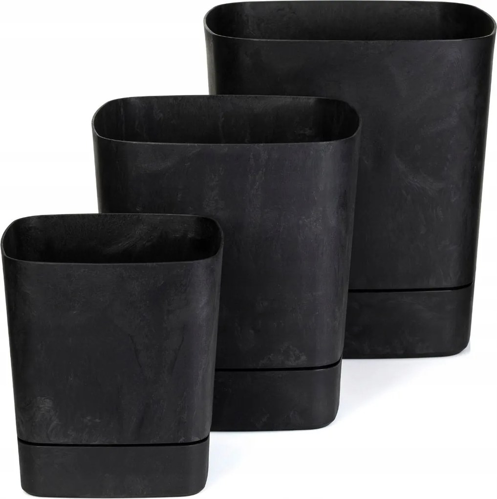 Plastový květináč s podmiskou Cubi 19x19 cm - výber z 6 prevedení