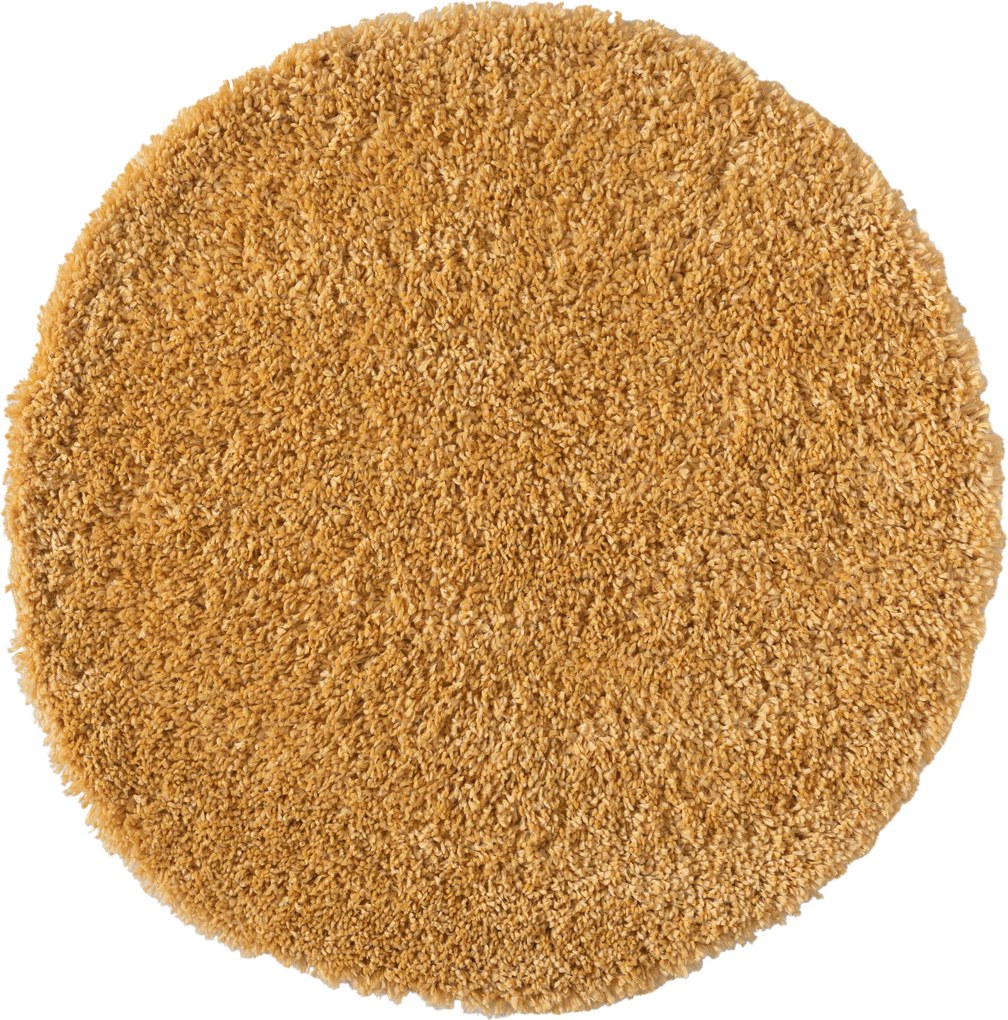 My Flair, Kusový koberec My Shaggy goldgelb kruh, 120x120 (priemer) kruh, žltá, chodba / predsieň
