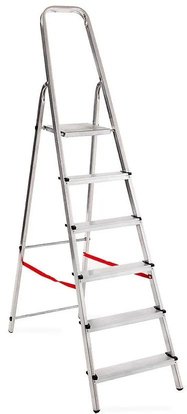 Hliníkový rebrík jednostranný  6-stupňový 125 kg