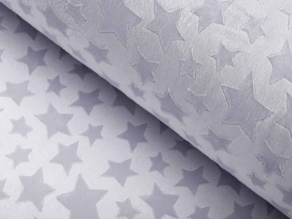 Biante Detské posteľné obliečky do postieľky hladké MKH-004 Hviezdičky - Sivé Do postieľky 100x135 a 40x60 cm