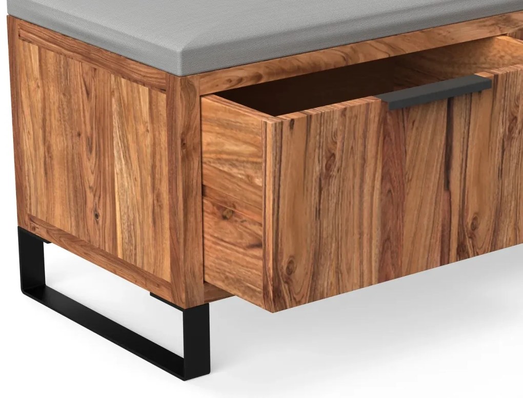 furniture-nabytek.cz - Masivní lavice Sydney z akáciového dřeva, lakovaná, hnědá – 90×41×44 cm