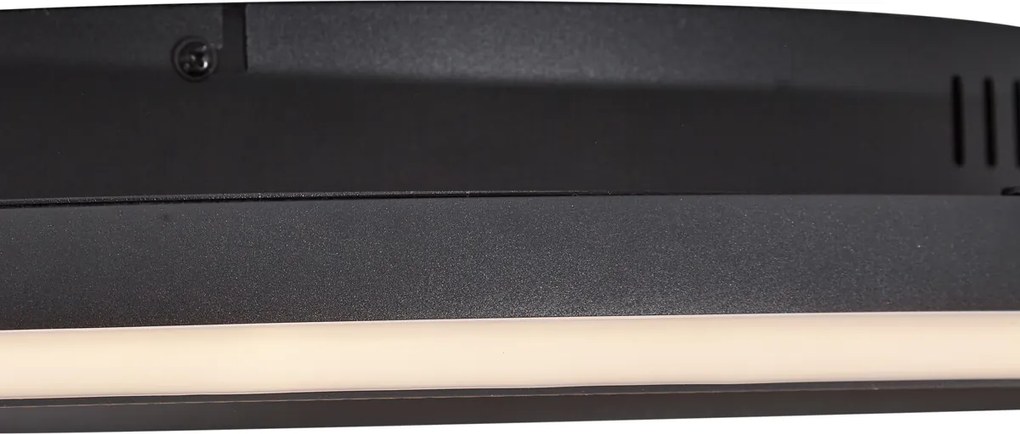 Dizajnové stropné svietidlo čierne s plsteným povrchom vrátane LED s 3-stupňovým stmievaním - Xavi Felt