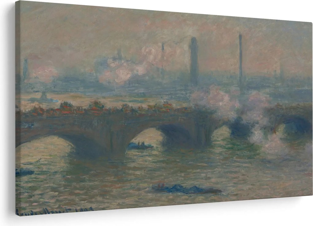 Obraz - Claude Monet, Waterloo Bridge, Gray Day, reprodukcia (90x60 cm)