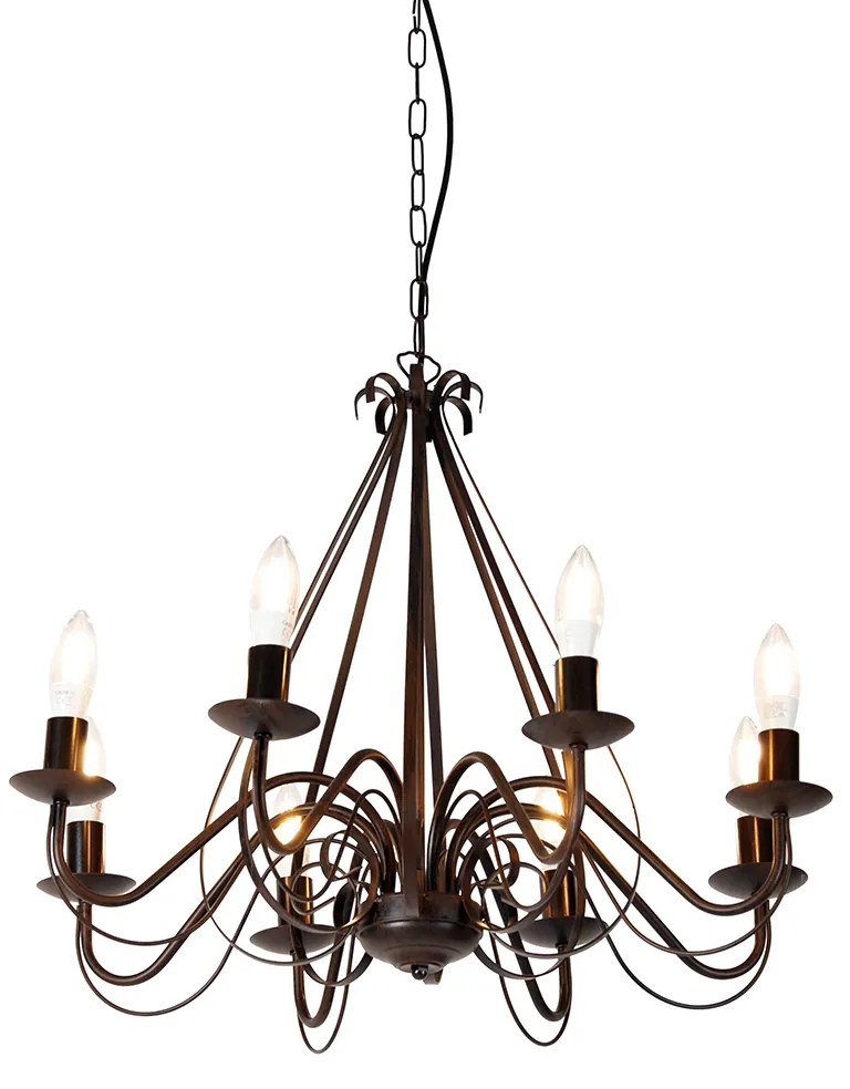 Inteligentný luster hrdzavohnedý 8-svetlo vrátane Wifi B35 - Giuseppe