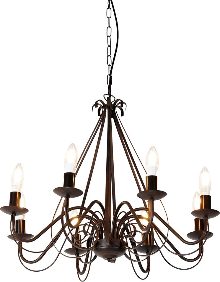 Inteligentný luster hrdzavohnedý 8-svetlo vrátane Wifi B35 - Giuseppe