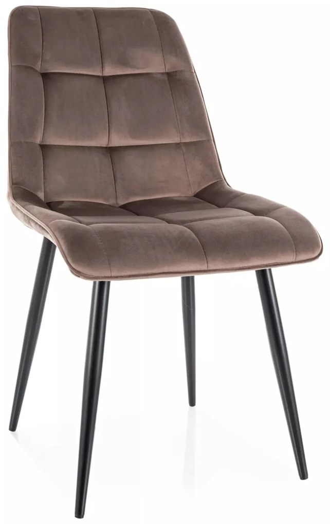 Stolička Chic Velvet cappuccino – čierne nohy