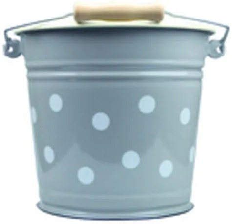 Šedý smaltovaný kýblik s bodkami Grey dot - O24 * 23cm - 6L