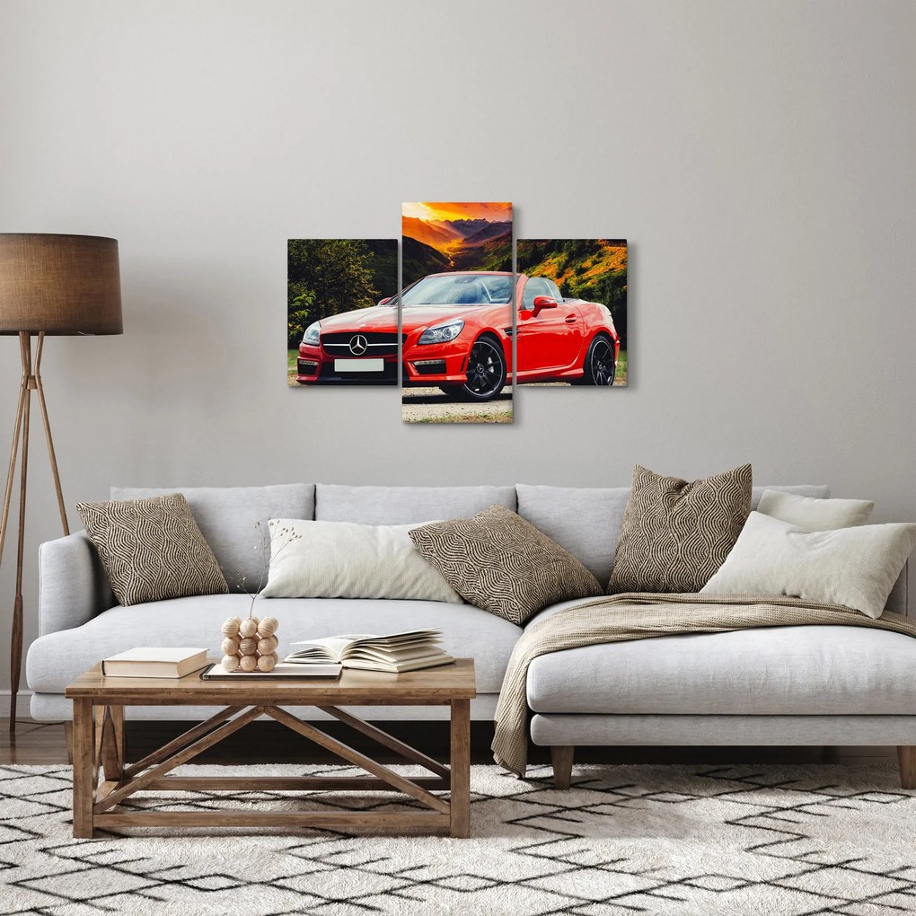 Obraz - červený Mercedes (90x60 cm)