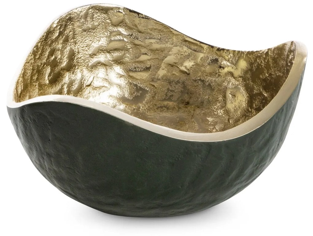 DEKORAČNÁ KOVOVÁ MISKA PEDRO3 (03) 17X17X9 CM TMAVOZELENÁ