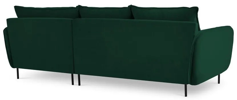 Tmavozelená zamatová rohová pohovka (pravý roh) Vienna – Cosmopolitan Design