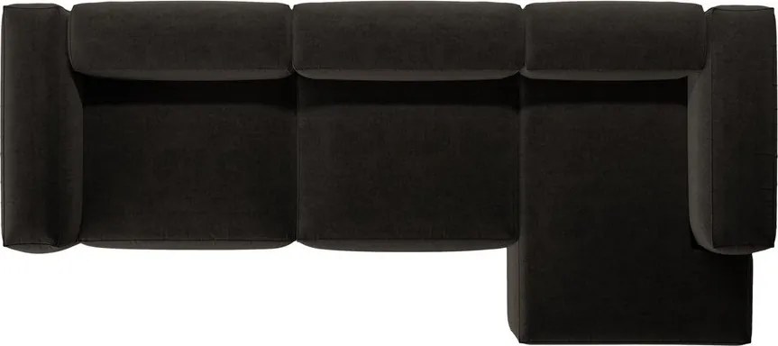 Čierna rohová pohovka (pravý roh/s leňoškou) Bergamo – Cosmopolitan Design