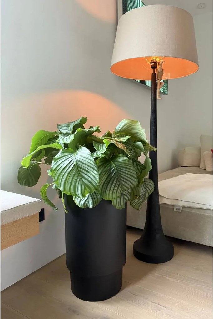 Kvetináč ESCADA, sklolaminát, výška 60 cm, čierna