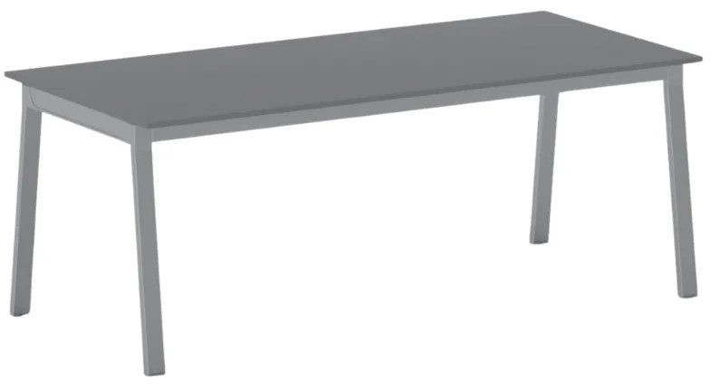 Kancelársky pracovný stôl PRIMO BASIC, sivostrieborná podnož, 2000 x 900 mm, grafitová