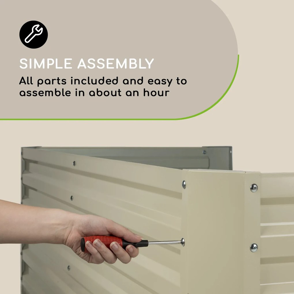 Blumfeldt High Grow Straight, vyvýšený záhon, 180 x 60 x 90 cm, 970 l, oceľ, pozinkovaný, strieborný