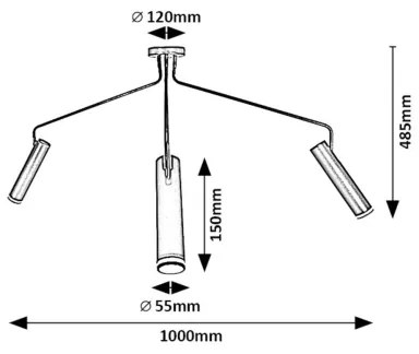 Rabalux 73039 - Prisadený luster SENOBIA 3xGU10/35W/230V