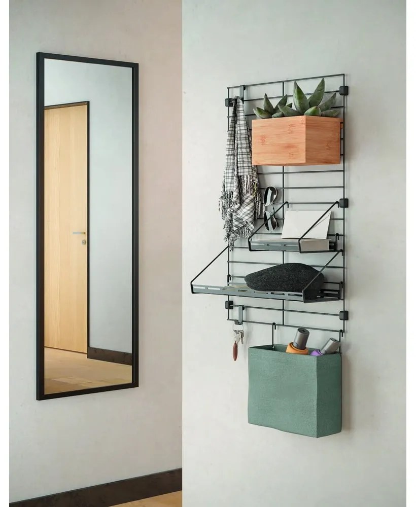 Sivý látkový komponent - úložný box 24x9 cm Mural – Metaltex