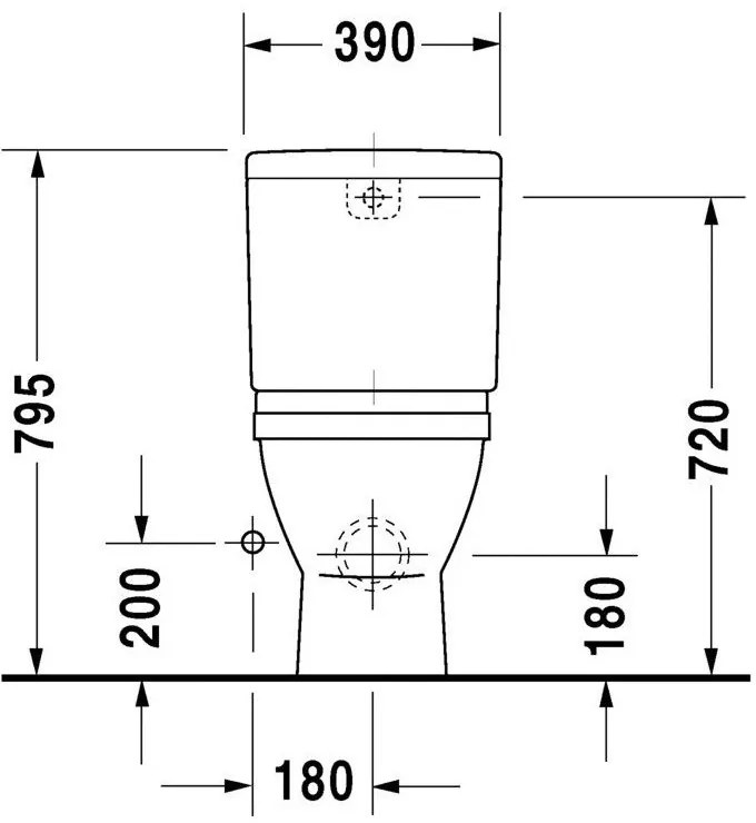 DURAVIT Starck 3 WC misa kombi s vodorovným odpadom, 370 mm x 395 mm x 655 mm, s povrchom WonderGliss, 01260900001