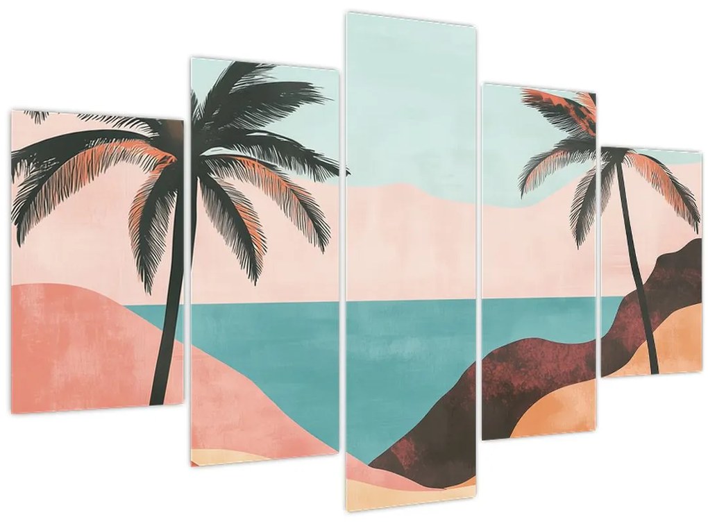 Obraz - Palmy pri mori (150x105 cm)