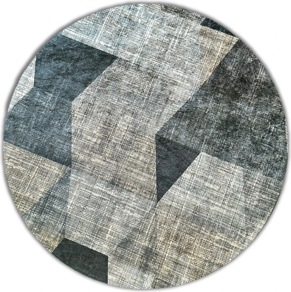 BE Koberec Porte 2032 Koło GREY – sivý okrúhly Rozmer: 80 cm